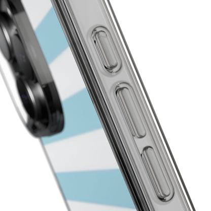 Ocean Pop Stripes 🌊💙 — Light Blue & White Clear Phone Case