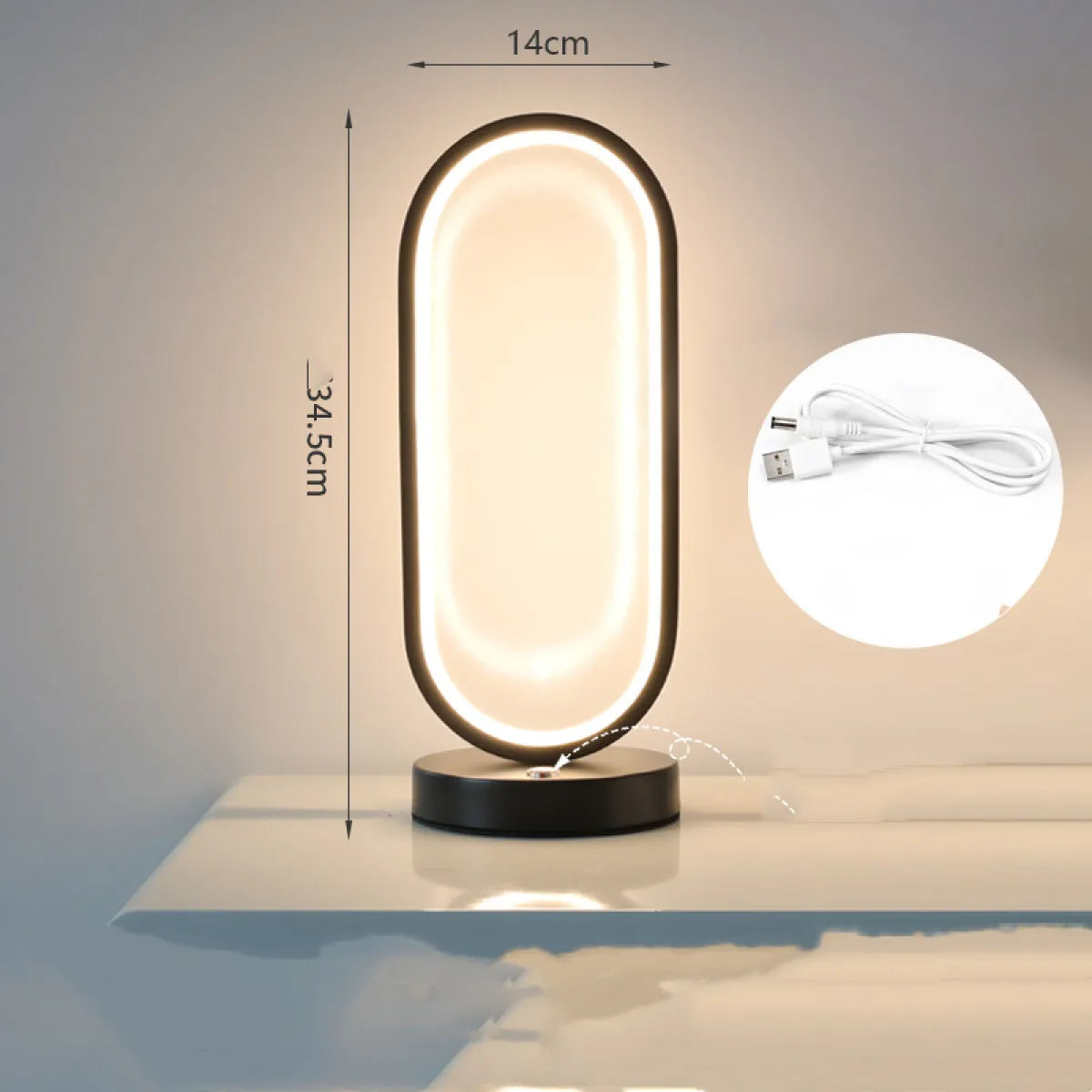 Touch & Remote Bedside Lamp — Tri-Color Dimming
